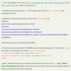 tutorial fixed gambar melayang javascript blogger